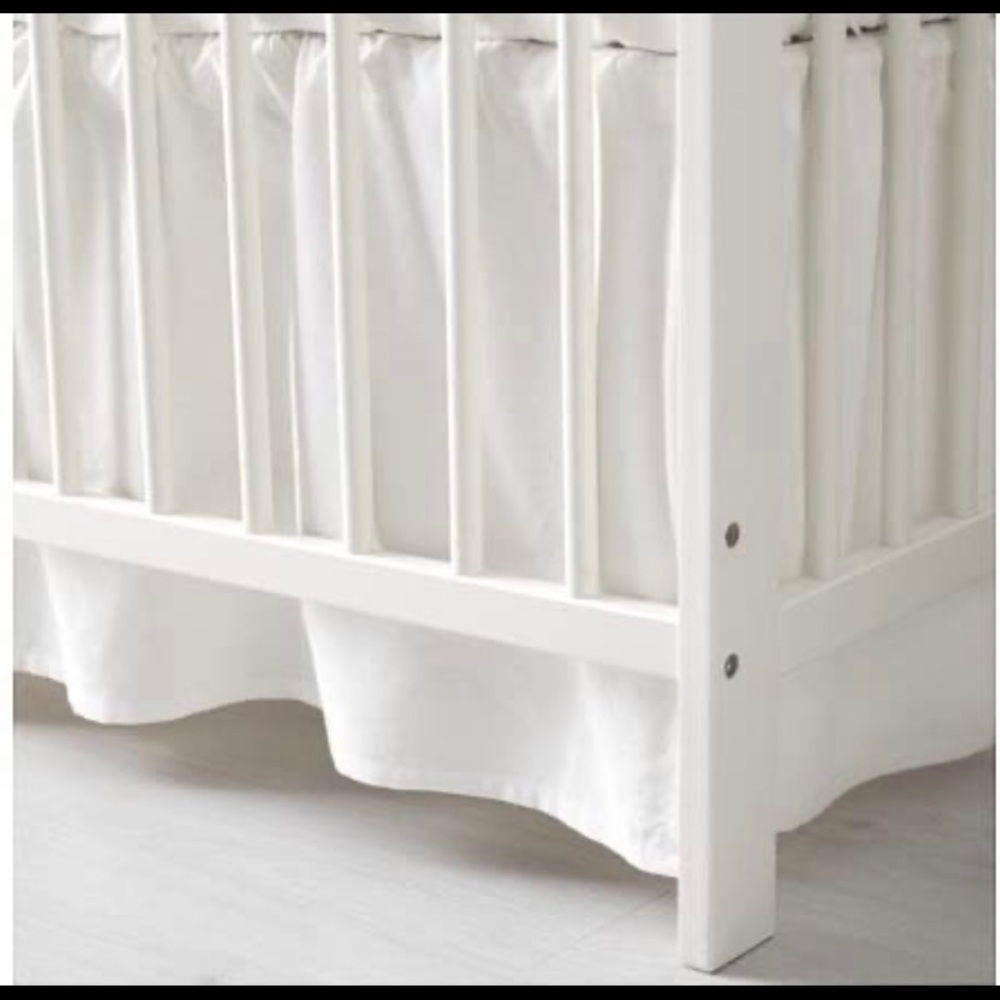 Ikea LEN White Crib Skirt and Lining New NIP Nursery